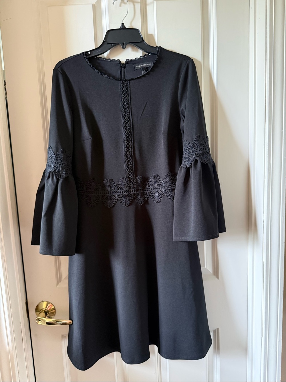 Banana Republic Black Lace-Trim Mini Dress